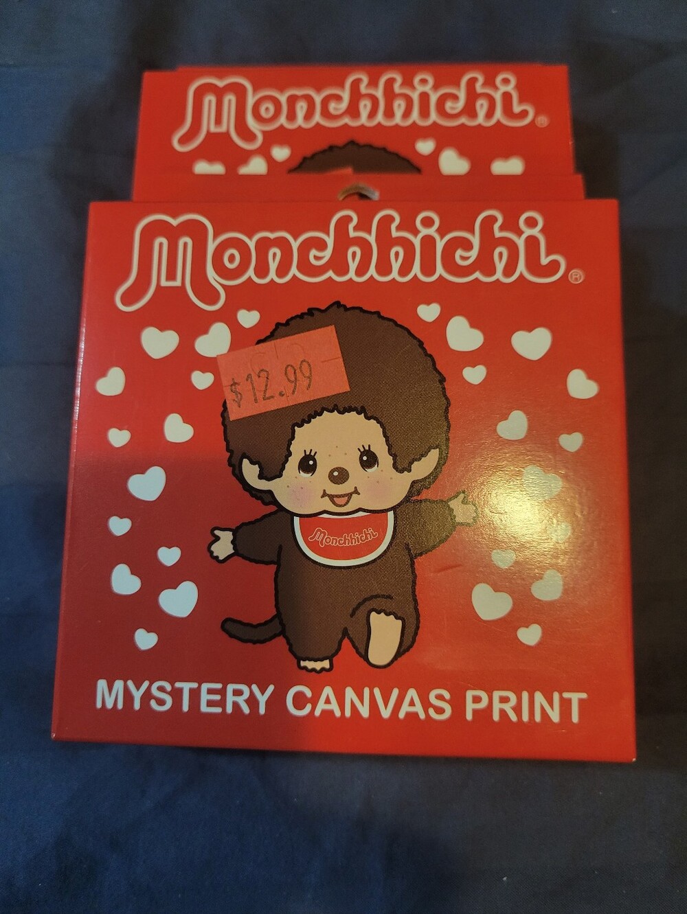 2 × MONCHHICHI Mystery Canvas Prints - Retro 80's Kitsch Stuffed Animal Pictures